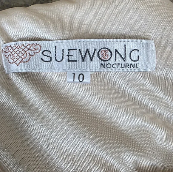 Sue Wong Beaded Embellished Pleated Dress